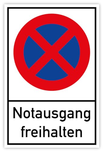 Aufkleber Kombi „Parkverbot – Notausgang freihalten“ Hinweis Verbot Symbol Folie | Größe wählbar Made in Germany, Größe: Aufkleber | 40 x 60 cm