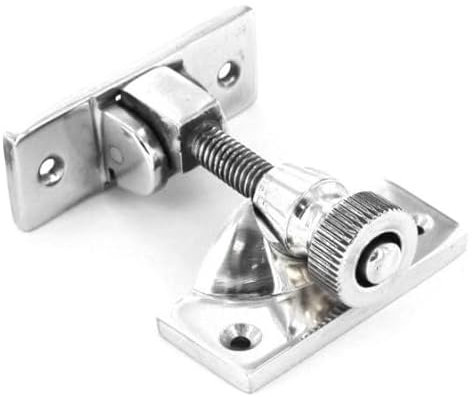 Chiusura per finestra a ghigliottina, modello Brighton, per finestre scorrevoli, cromo satinato, lucido, chiusura per finestra, motivo Brighton, con viti di fissaggio, per cornici in legno, alluminio,