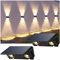 IIRARA Applique Solaire Extérieur, Nouvelle Génération 2025 Haut & Bas Applique Murale Solaire Blanc Chaud 1500mAh Lampe Solaire Murale Extérieur IP67 Étanche 2 Articles 100 Lumens pour Clôture Jardin