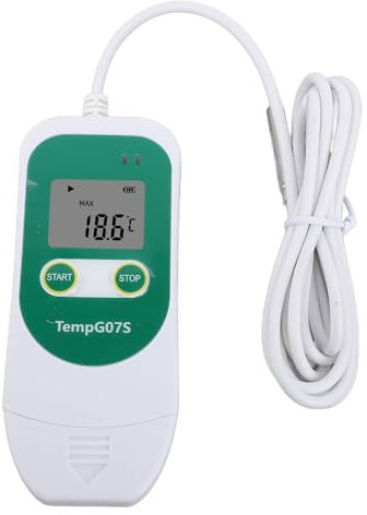 Digitaler Temperatur-Feuchtigkeits-Datenlogger, USB-Temperatur-Feuchtigkeits-Rekorder mit Externer Sonde, PDF-CSV-Bericht, Kühlschrank-Gefrierschrank-Thermometer-Hygrometer