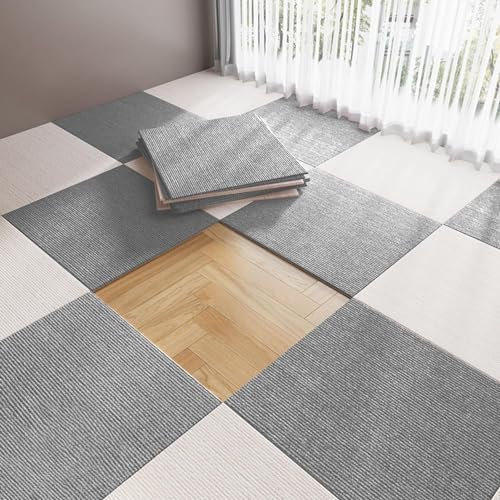 Teppichfliesen Selbstklebend Teppichfliesen für zu Hause, 9/10/12 Stück, Selbstklebende Teppichfliesen, 12 und 20 Zoll, waschbar, abziehen und aufkleben, Haustiermatten zum S