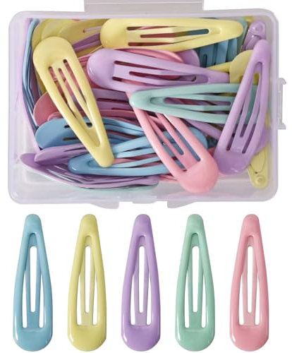 40 Piezas Horquilla para Niños, Pinzas de Pelo Metal, Accesorios Pelo Niña para Bebe Infantiles, Metal Antideslizante Horquilla, Color Caramelo Horquilla,para Todo Tipo de Cabello (Macaron)