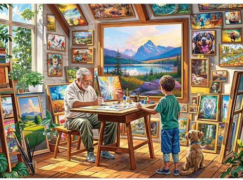 TangComplete - Puzzles 1000 Pieces for Adults jigsaw puzzles for adults 1000 Piece Puzzle Challenging Game for The Whole for Women, Gifts for Men, Theme: Painting Studio