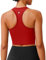 PINSPARK Sport BH Damen ohne Bügel Gepolstert Bustier mit Abnehmbaren Cups Racerback Push Up Sport Bra Atmungsaktiv Bralette Nahtlose Crop Tops Joggen Yoga Fitness Rot M