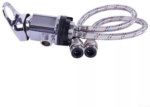 Aprilsunnyzone Mitigeur de douche en laiton effet chromé avec queue en acier inoxydable de 800 mm pour camping-car, salle de bain