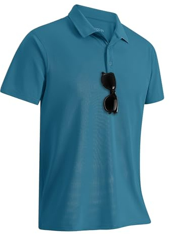 33,000ft Herren Poloshirt Golf Shirt UPF50+ Atmungsaktives Polohemd | Schnelltrocknend, Leicht, 4-Wege-Stretch, Weich, mit Sonnenbrillenring, für Golfen Casual Tennis, Arbeit