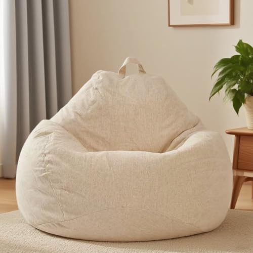 Saco de Asiento para Niños y Adultos - Funda de Saco de Asiento sin Relleno, con Cremallera, 100 x 120 cm, Puf para Dormitorio, Oficina, Salón, Terraza