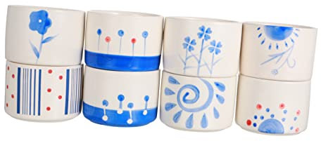 TOYANDONA 8 Pièces Pots de Fleurs Décoratifs Miniatures de Pots à Bleus pour Plantes Cactus pour Décoration Intérieure Événements Spéciaux