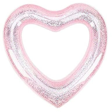 SOPOTUTU Aufblasbarer Herz Schwimmring mit Glitzer Schwimmreifen für Erwachsene für Pool und Strand Leicht und Tragbar Perfektes Wasserspielzeug für Sommer