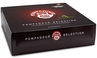 Pompadour - Cofre Selection - 12 Variedades de Té e infusiones - Caja de regalo surtido - 180 bolsitas