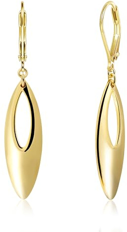 Hängend Gold Silber 925 Ohrringe Damen Durchbroche Tropfen Blatt Ohrring | ALEXCRAFT 14K Gold/Silber 925 Hängend Ohrringe Damen Durchbroche Tropfen Blatt Anhänger Hängend Ohrring Schmuck Hypoallergen