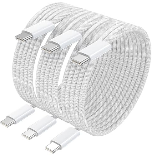 Cable USB C a USB C[3Pack 2M]Cable USB C 60W Carga Rapida Cable USB Tipo C | Cable USB C Compatible con iPhone 17/16/15 Plus Pro MAX,Macbook Pro/Air,Galaxy S21+/S21,Google Pixel,iPad Pro 2021,Huawei P40