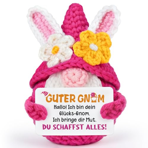 Buioata Positive Geschenke, Mutmacher Geschenk, Aufmunterung Geschenke, Emotional Support Geschenke für Frauen Geburtstag, Lustige Kleine Glücksbringer, Inspirierende Handgemachte Gnom Strickpuppe