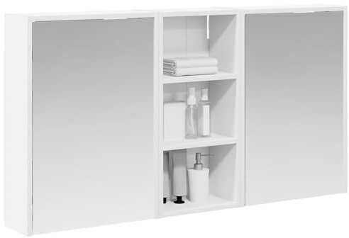 vidaXL Badezimmerschrank-Set 3 pcs 116 x 16 x 62,5 cm Holzwerkstoff, Elegante Badezimmeraufbewahrung, modernes Schrankset, stylische Wandregale, schicke Möbel, luxuriöse Details