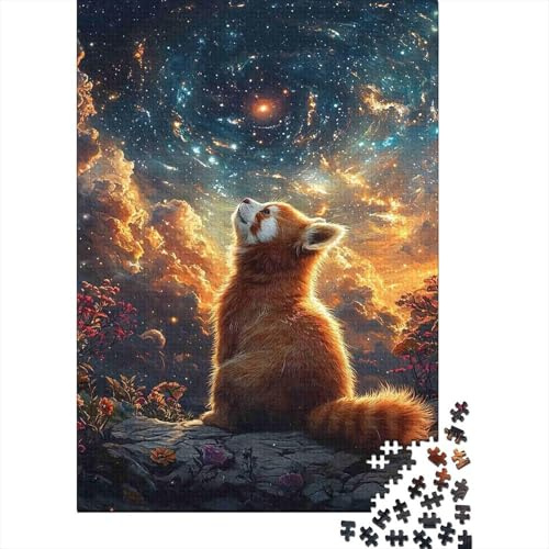 red panda 1000 piece jigsaw puzzle paper starry night adults stress relief activity nan