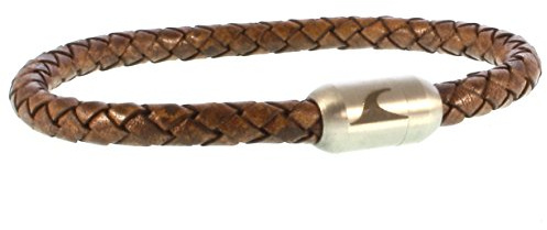WAVEPIRATE® Echt Leder-Armband SYLT G Cognac/Si Herren Männer