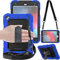 TECHGEAR Utility Case for iPad Mini 5th Gen 2019 / iPad Mini 4 - Ultra High Protection Shockproof Hard Case with 360 Degree Rotating Stand, Shoulder Strap and Grip - Blue