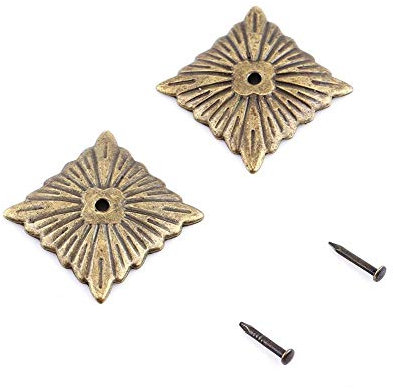 100pcs Vintage Upholstery Nails, Sofa Shoe Door Decorative Stud Antique Upholstery Tacks Bronze Metal Tags Tacks Furniture Nails Pins Assortment Kit (21 * 21mm)