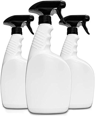 HavenLab 32oz 3 Pack Reusable Plastic Spray Bottle Sprayer for Bleach, Auto Detailing, Water Plants, Grilling, Haircuts, Cleaning, Disinfectant, Chemicals - HDPE, Non-BPA, Easy Squeeze Trigger.