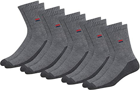 NAVYSPORT Chaussettes Homme 43-46 Sport Hautes Homme Femme - Lot de 5 Paires Socquettes Classiques Unisex Crew Coton Coussin Confort (EU 43 46, Anthracite)