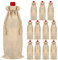 G2PLUS 12PCS Bolsa de Vino Bolsa Vino Regalo 36 x 16cm Hessian Wine Carriers con Cordón,Bolsas de Regalo para cata de Vinos Fiesta boda Cumpleaños Navidad(Marrón)