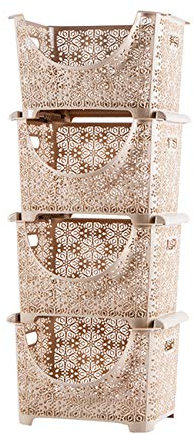 Cesta Almacenamiento Cocina Frutero Verdulero Organizador 4 Cestas Beige