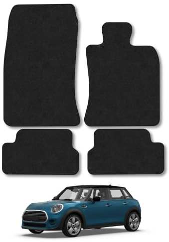 Mini Cooper (2008-2014) Carpet Car Mats | Black Edge Trim Tailored Fit Floor Mats Full Coverage Protection Accessories Easy Clean Anti Slip Made in the UK