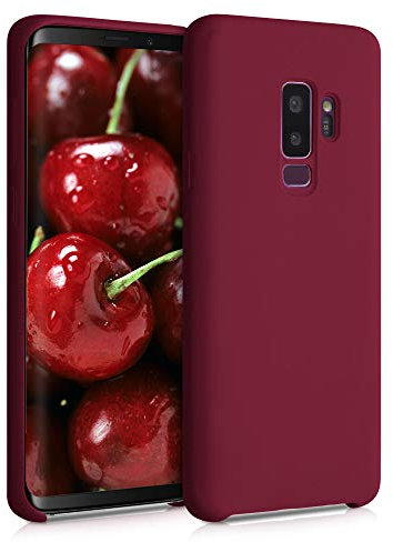 kwmobile Hülle kompatibel mit Samsung Galaxy S9 Plus Hülle - Silikon Handy Case - Handyhülle weiche Oberfläche - kabelloses Laden - Rhabarber Rot