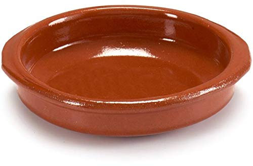 6-tlg. Set Cazuelas Vintage ofenfest - Mediterrane Tonschalen - Mit hochwertiger Handarbeit veredelt - Schalen für Tapas - Creme Brülèe Größe Ø 12 cm - mit Griff