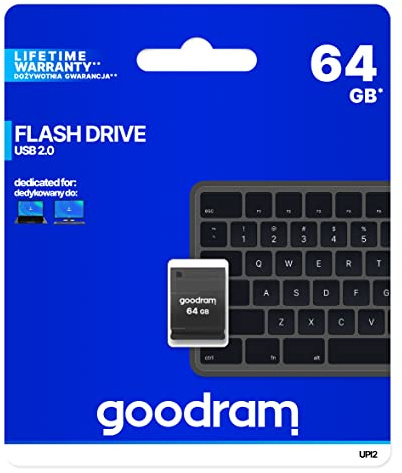 Goodram - USB Stick UPI2 - USB 2.0 Mini Speicherstick 64 GB - Kompakt, Stoß- & Wasserfest - Ideal für Auto & unterwegs - COB Technologie - Praktische Größe etwa 2 cm