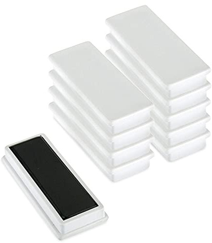 10x Pinnwandmagnete/Büromagnete (magnets4you) | Weiß | 55 x 22,5 x 8,5 mm | hält 1,5 kg | Ferrit | für Whiteboard, Kühlschrank, Büro, Schule, Tafel