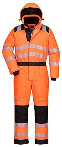 Portwest PW3 Warnschutz-Winter-Overall, Orange/Schwarz, Größe: XL