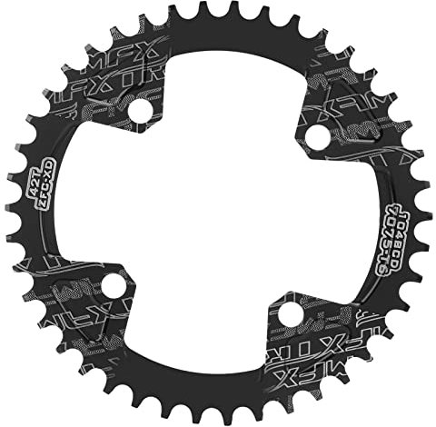 Alomejor Fahrradkette Kurbelgarnitur Kettenblatt 42T 104 BCD Positive und Negative MTB Fahrrad Kettenblatt für Fahrrad Rennrad(Schwarz)