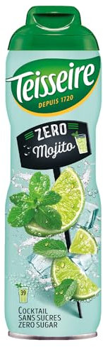 Teisseire Sirop Mojito - Sirop de fruits avec 0% de sucre, sans sucre, 600 ml