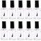 Lot de 10 flacons de vernis à ongles en verre transparent de 14,2 g avec bouchon pinceau pour manucure, couche de finition, vernis à ongles, pots d'échantillons cosmétiques pour nail art