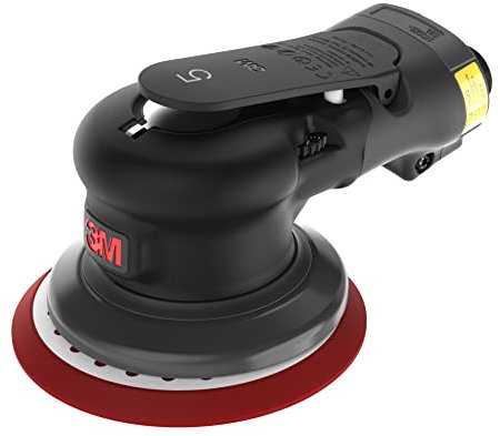 3M - Levigatrice rotorbitale pneumatica, 88940, 127 mm, senza aspirazione, 9,525 mm di diametro orbitale, ergonomica, leggera e confortevole, 12000 g/min, motore da 209 W, velocità variabile