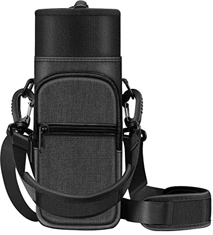 CASEBOT Tragetasche für Wasserflaschen, Flaschenhalter Trinkflasche Beutel mit Verstellbar Schultergurt und 2 Taschen fü Wandern Radfahren Camping Reisen Fitnesscenter