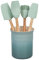 Le Creuset Silicone Craft Series Set d'ustensiles avec pot en grès 5 pièces, sel de mer