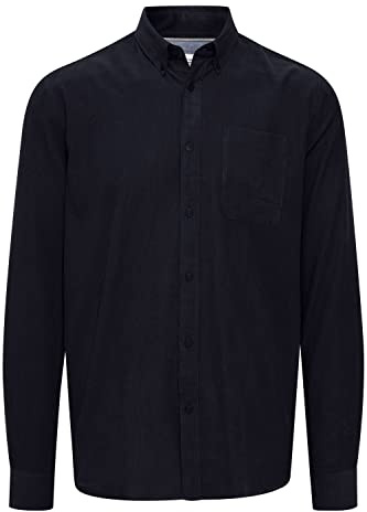 !Solid SDJuan LS Corduroy 21104208 Herren Freizeithemd Hemd Cordhemd mit Brusttasche Knopfleiste Hemdkragen hochwertige Baumwoll-Qualität, Größe:2XL, Farbe:Insignia Blue (194010)