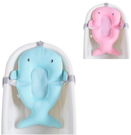 Cangaroo Babybadenetz Bailey Badekissen, Badeauflage, Kunststoff Clips ab Geburt blau