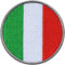 2 x Italien rund gestickt 52 mm/Flagge Fahne Wappen Land/Patch Patches Abzeichen Aufbügler Aufnäher Flicken Bügel-Flicken Applikation zum Aufbügeln Aufnähen auf Kleidung Rucksack