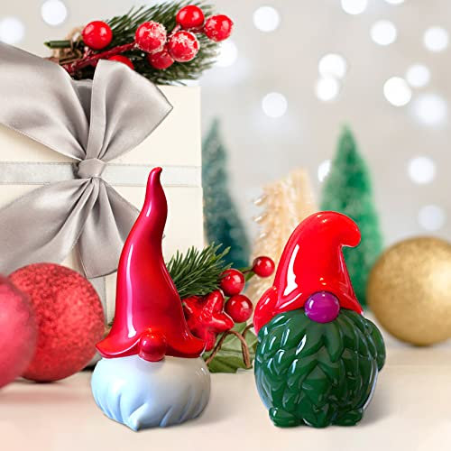 Souarts Weihnachtsmann Kerzenform Resin Silikonform Epoxidharz Formen Silikon, DIY Gießform Harz Silikonformen für Weihnachtsdeko Figuren Wichtel Weihnachten Zwerg(Weiss typ1+2)