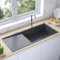 Tidyard Lavello da Cucina Lavorato a Mano con Filtro in Acciaio Inox,Lavandino,Lavello Cucina,Lavello da Incassoda,Filotop,Lavello da Cucina Vasca Singola in Acciaio Inox Nero 100x44x20 cm
