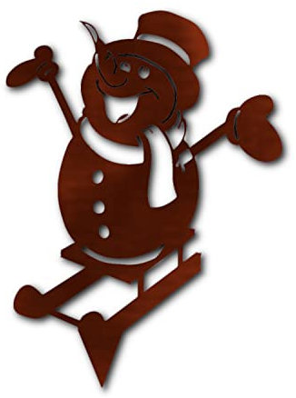 ARTEC Schneemann mit Erdstecker - hochwertige Gartendeko aus Metall - Rostdeko für Garten, Balkon & Terasse - Metall Gartenstecker - Made in Germany