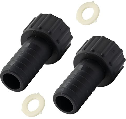 AERZETIX - C64458-2er-Satz gerade Schlauchanschlüsse weiblich 3/4'' x 20 mm mit Mutter - innengewinde - Adapter für bewässerungssysteme bewässerungspumpe - Kunststoff - schwarz