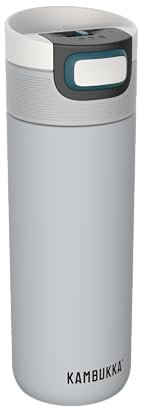 Kambukka Etna 500ml / 17oz Insulated Travel Mug in Stainless Steel, Leak-Proof Thermos with Snapclean Technology, Ideal for hot and Cold Drinks, Non-Slip Bottom - Uncertain Grey