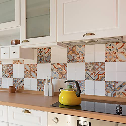 CREARREDA Piastrelle Adesive per Cucina, Bagno e Box Doccia Mattonelle Adesive Moderne, 20 Pz 20_x_20 cm, Impermeabile Vinile Autoadesivo Decorazioni per Bagno e Cucina, Made in Italy
