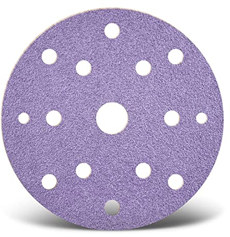 MENZER Purple HD Klett-Schleifscheiben, 150 mm, 15-Loch, f. Exzenterschleifer, Keramik-Mix (50 Stk.) K40