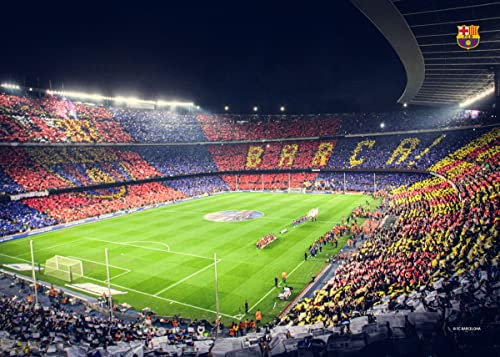 Displate Offiziell FC Barcelona MetallPoster Magnetische Befestigung Inklusive Lizenziert Bilder Hochwertiges Poster Camp Nou - Barca Stadium Poster 45 cm x 32 cm