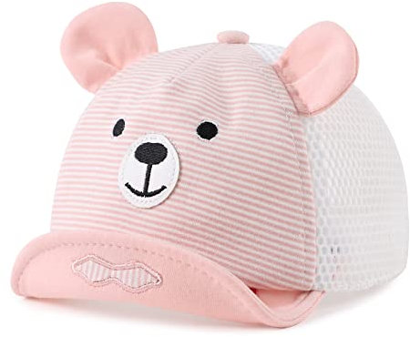 Pesaat Baby Baseball Cap 3-18Monate Baseballmütze Baby Jungen Schirmmütze UV Schutz Mädchen Sommermütze Baby Cap (as3, Age, 3_Months, 18_Months, Rose mit Mesh)